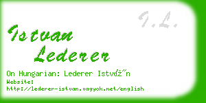 istvan lederer business card
